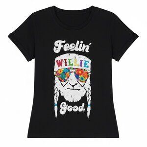 Mi Tribu Willie Nelson Graphic Shirt XS Feelin Willie Good Primavera Collection